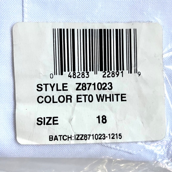 IZOD White Oxford Button Down Shirt Boy's 18 Regular - Picture 4 of 5